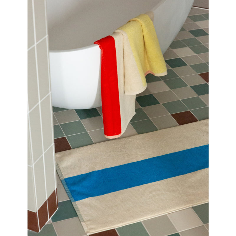 Woven-stripe cotton bath mat 50cm x 80cm - British product
