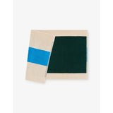 Woven-Stripe Cotton Bath Mat 50cm x 80cm - Aqua Dark Green