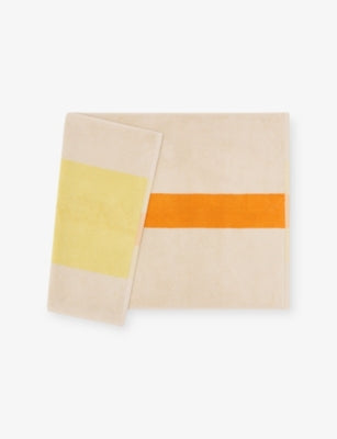 Woven-stripe cotton bath mat 50cm x 80cm - British product