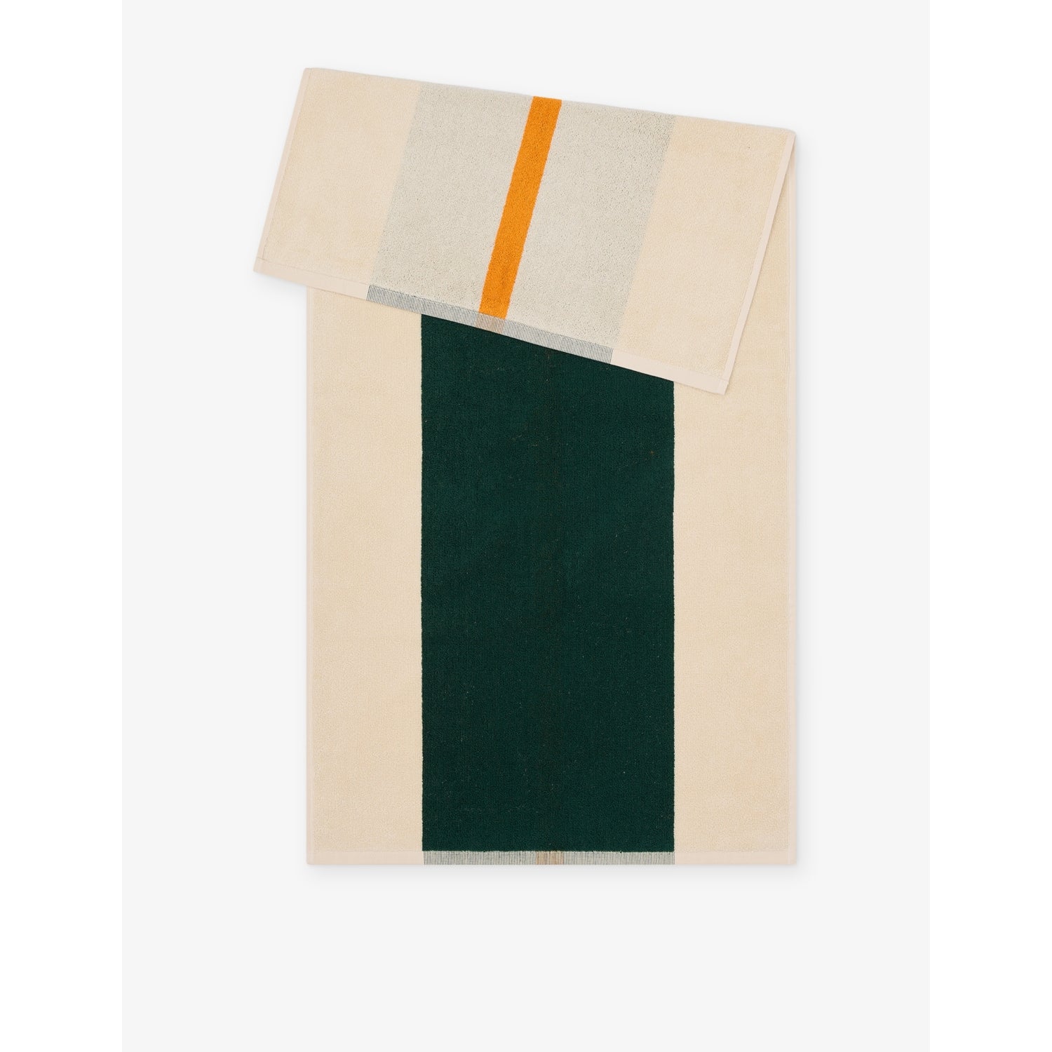 Graphic-Pattern Cotton Towel 100cm x 50cm - DARK GREEN ORANGE
