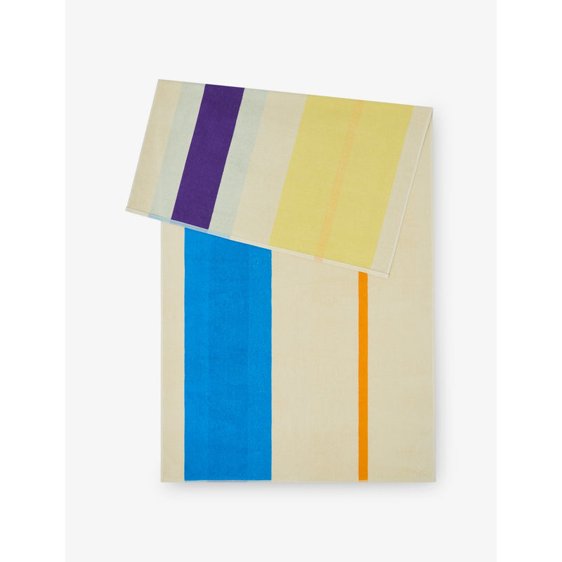 SUITE702 woven-stripe cotton beach towel 90cm x 180cm (British brand)