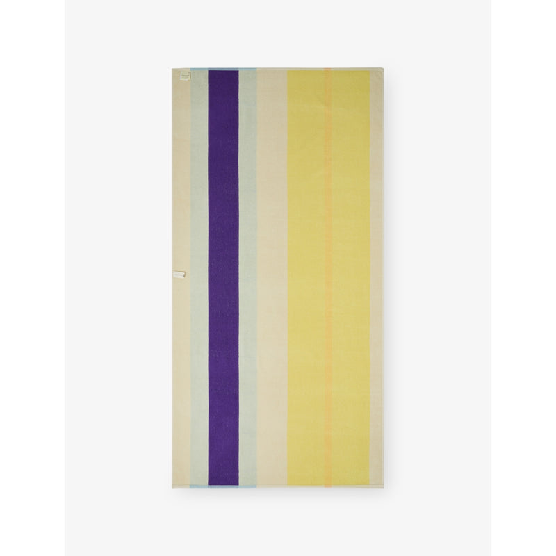 SUITE702 woven-stripe cotton beach towel 90cm x 180cm (British brand)