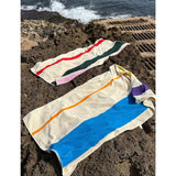 SUITE702 woven-stripe cotton beach towel 90cm x 180cm (British brand)