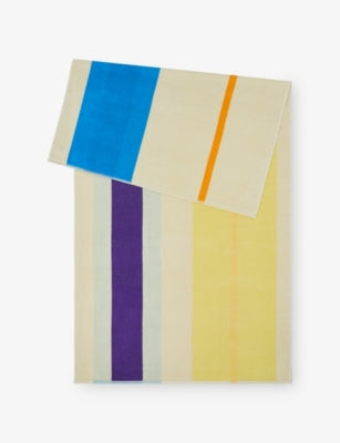 SUITE702 woven-stripe cotton beach towel 90cm x 180cm (British brand)