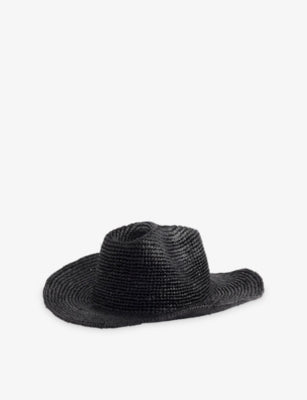 Boutique Bonita raffia cowboy hat with structured crown and wide brim (British brand)