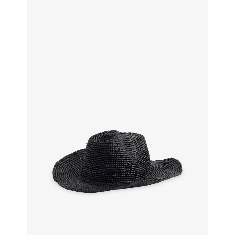 Western Structured-Crown Raffia Cowboy Hat - COCOA