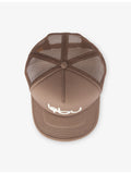 Cotton trucker cap with embroidered logo and adjustable buckle - British product