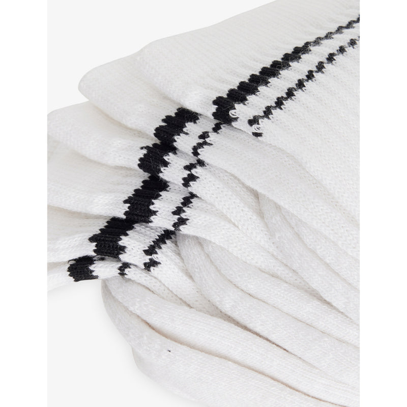 Pack of three logo-embroidered cotton socks, UK version