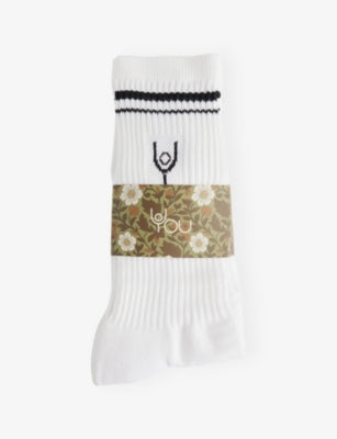 Pack of three logo-embroidered cotton socks, UK version