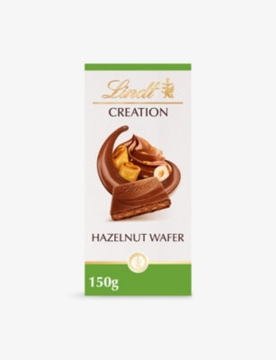 Lindt chocolate bar hazelnut wafer 150g, imported from the UK