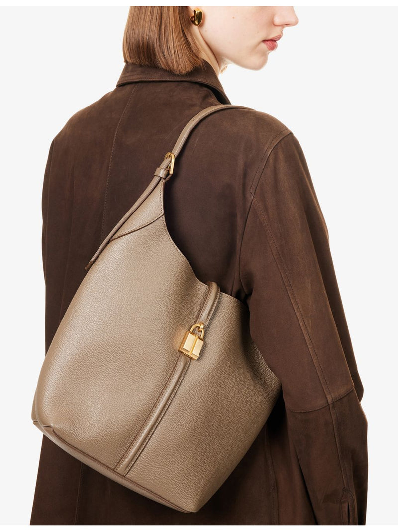 Demellier Siena leather bucket bag, imported from the UK