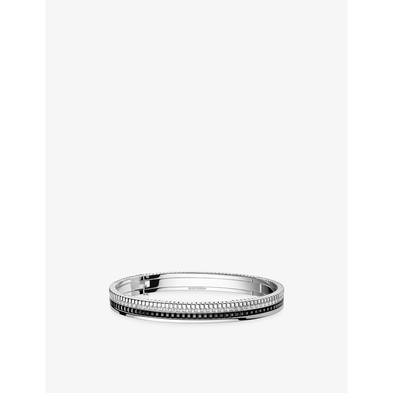 Quatre Black Edition Small 18ct White-Gold, PVC and 0.78ct Brilliant-Cut Diamond Bracelet - 16cm