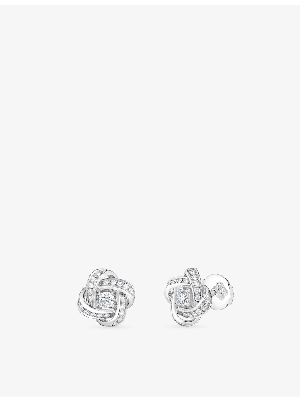 Boucheron Pivoine 18ct white gold 0.30ct diamond earrings, imported from the UK