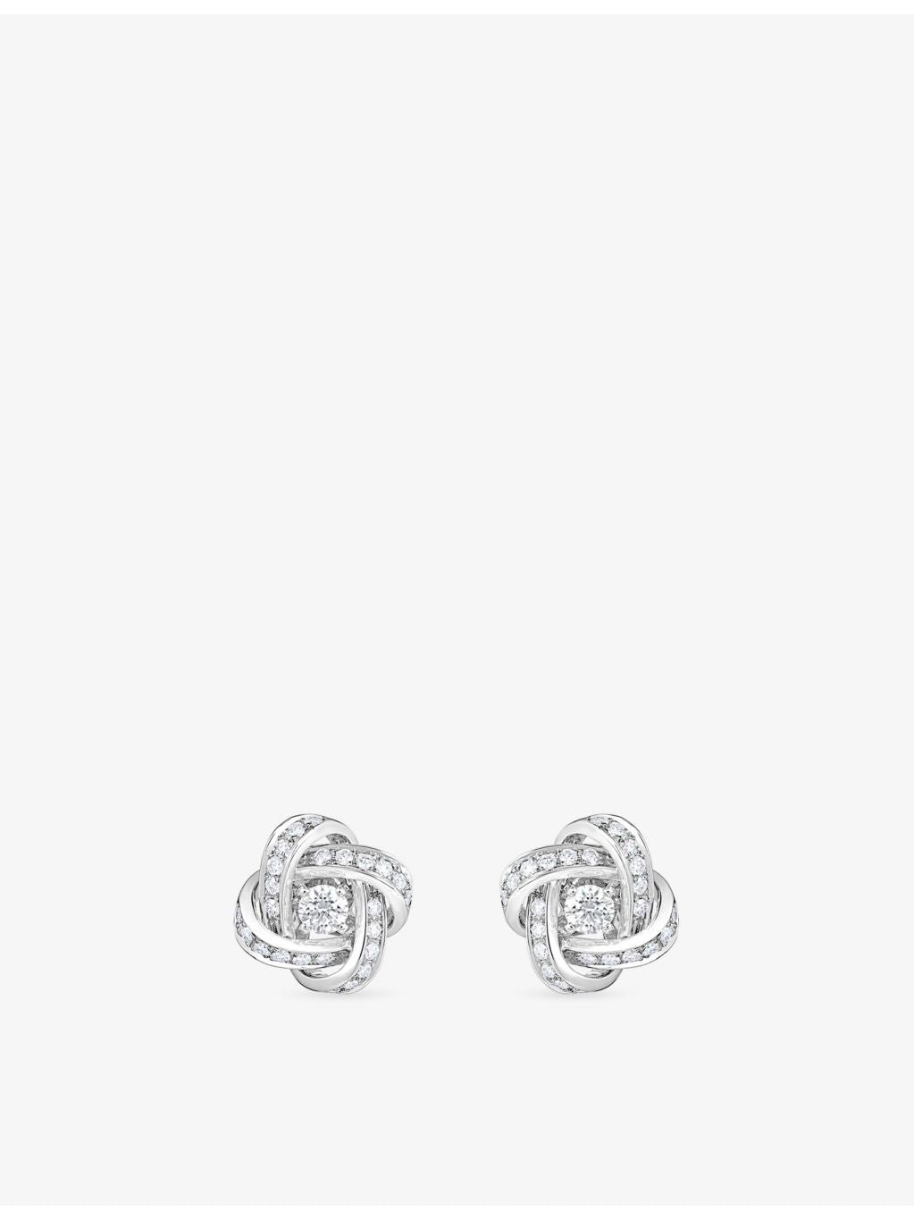 Boucheron Pivoine 18ct white gold 0.30ct diamond earrings, imported from the UK