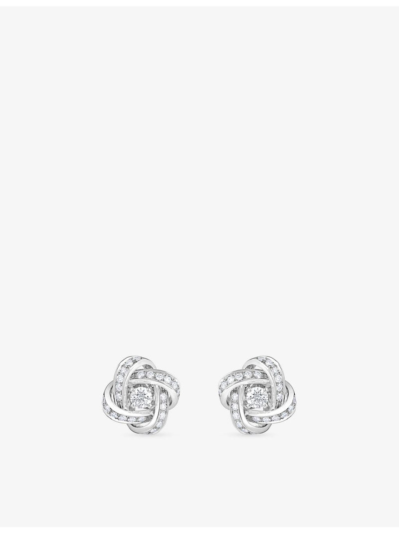 Boucheron Pivoine 18ct white gold 0.30ct diamond earrings, imported from the UK