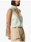 Whistles abstract-print scarf silk top, UK version