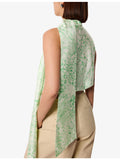 Whistles abstract-print scarf silk top, UK version
