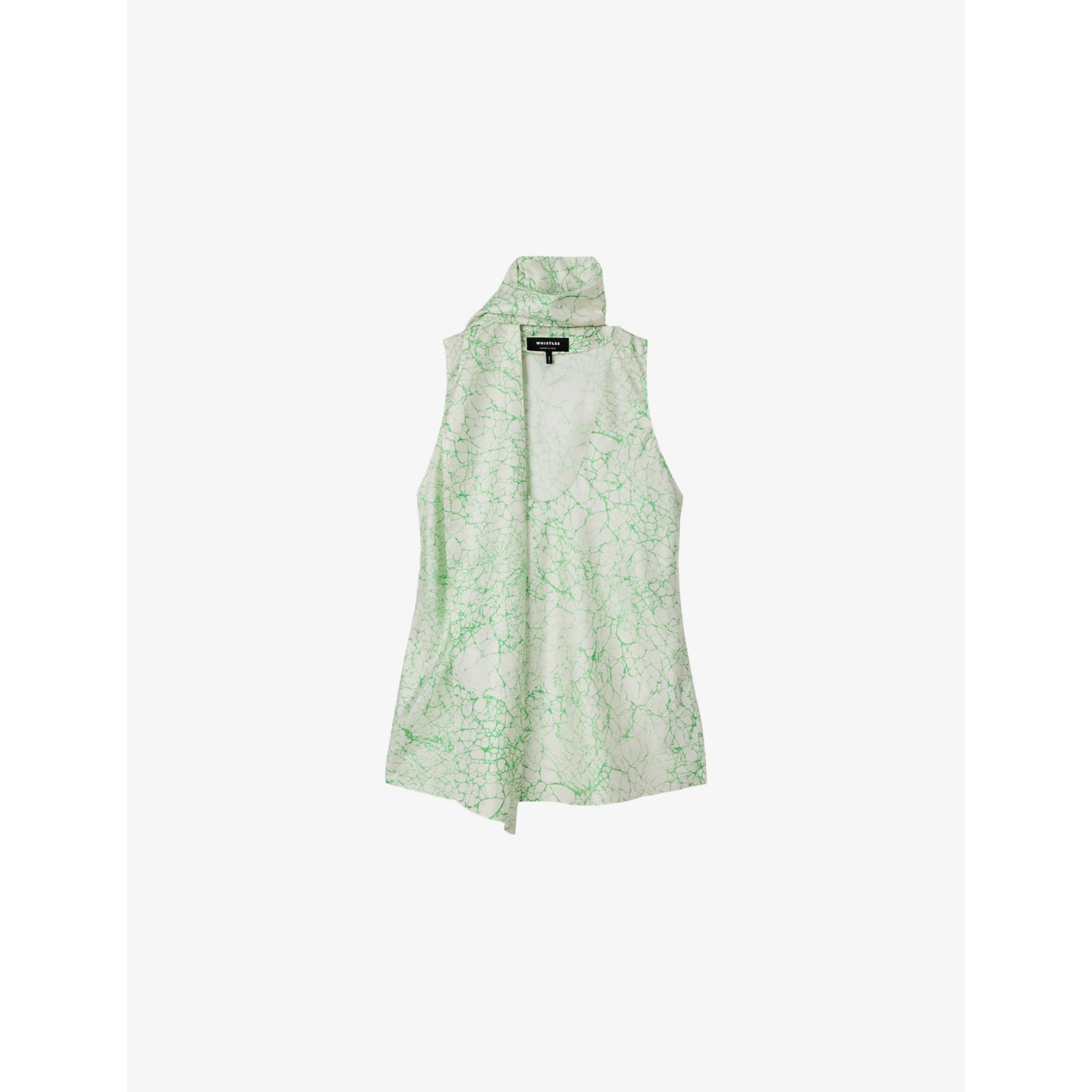 Abstract-Print Scarf Silk Top - 6