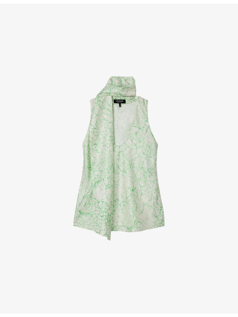 Whistles abstract-print scarf silk top, UK version