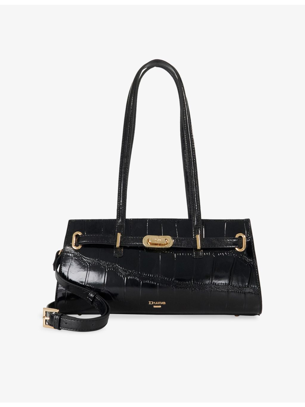 Dune Depend leather shoulder bag with gold-tone hardware - British product