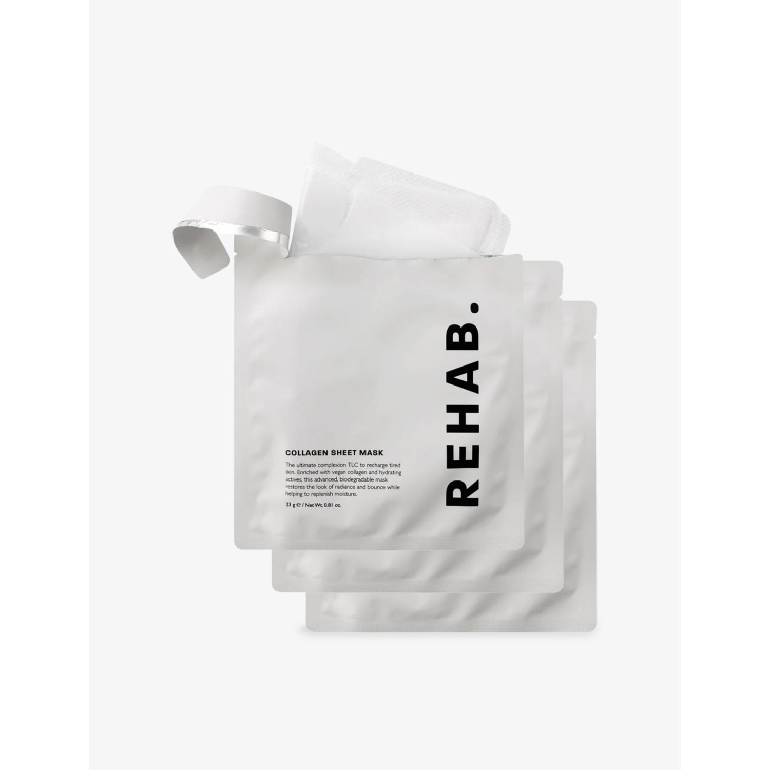 REHAB collagen sheet mask set of three, imported from the UK