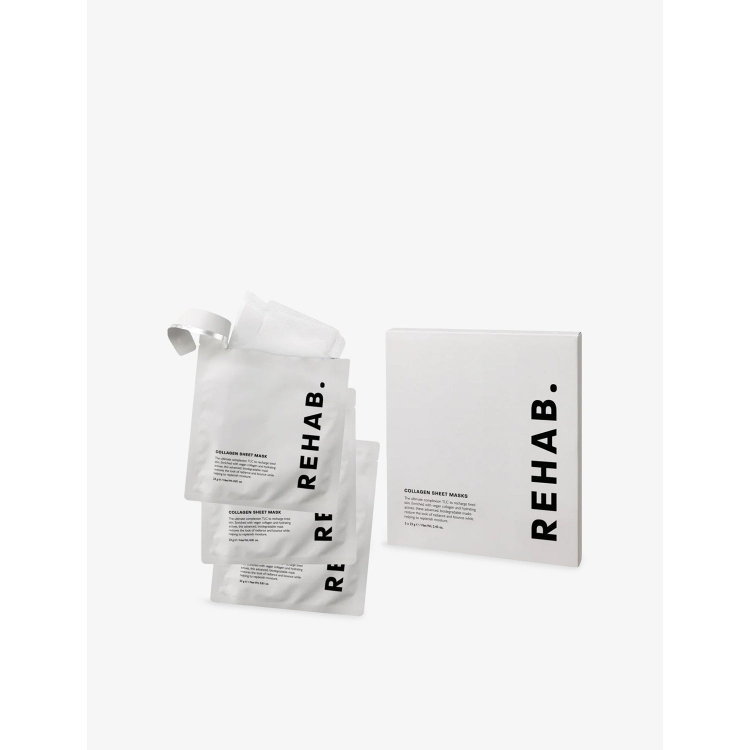 REHAB collagen sheet mask set of three, imported from the UK