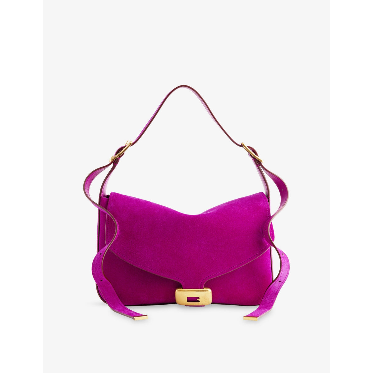 Balenciaga Clicca medium leather shoulder bag with gold-tone hardware (British brand)