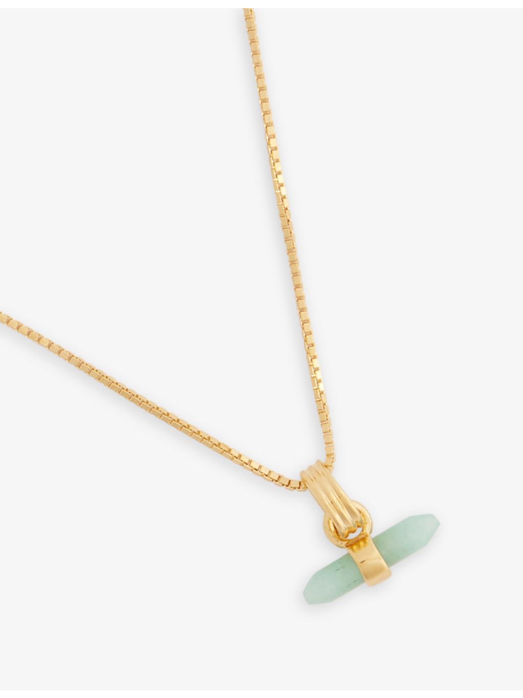 Rachel Jackson T-Bar necklace with amazonite stone, imported from the UK