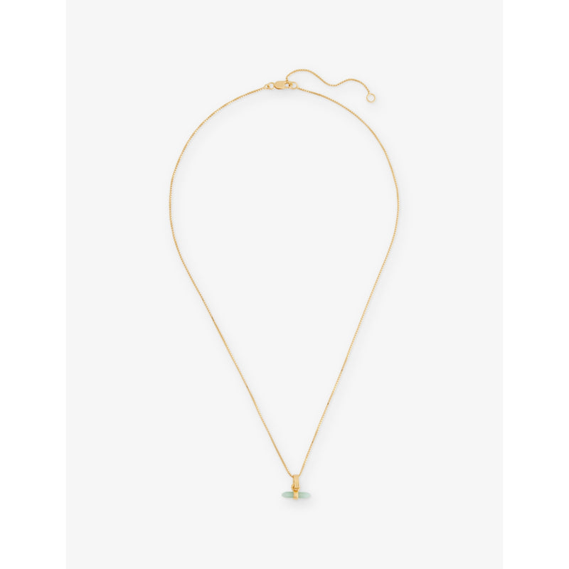 Rachel Jackson T-Bar necklace with amazonite stone, imported from the UK