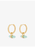 Rachel Jackson amazonite T-Bar huggie earrings, 18ct gold-plated, UK version