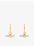 Rachel Jackson amazonite T-Bar huggie earrings, 18ct gold-plated, UK version