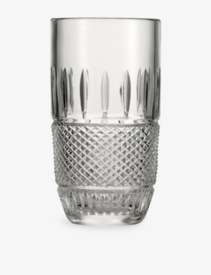 Mastercraft crystal vase Irish lace design 18cm (British brand)
