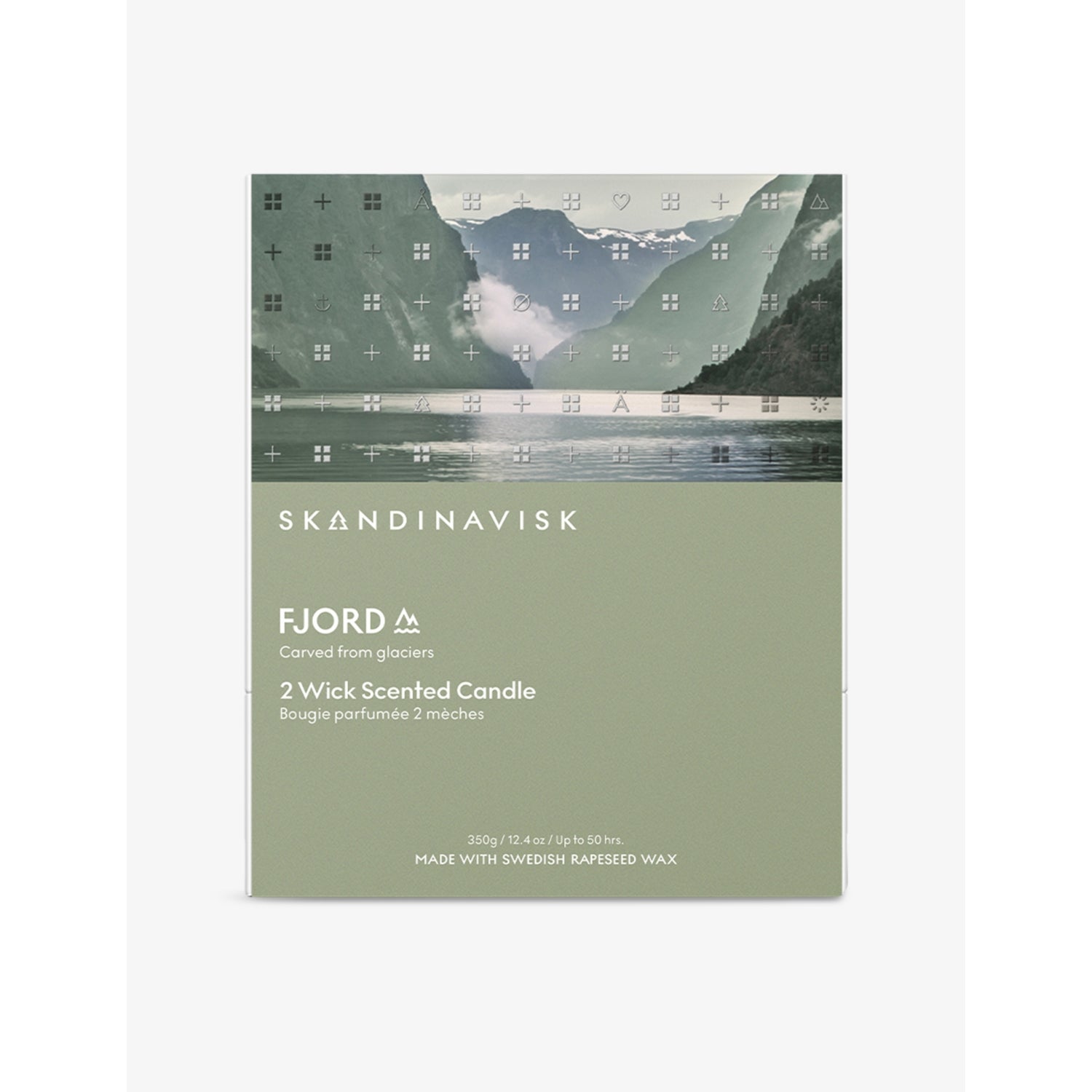 Skandinavisk Fjord two-wick scented candle 350g, imported from the UK