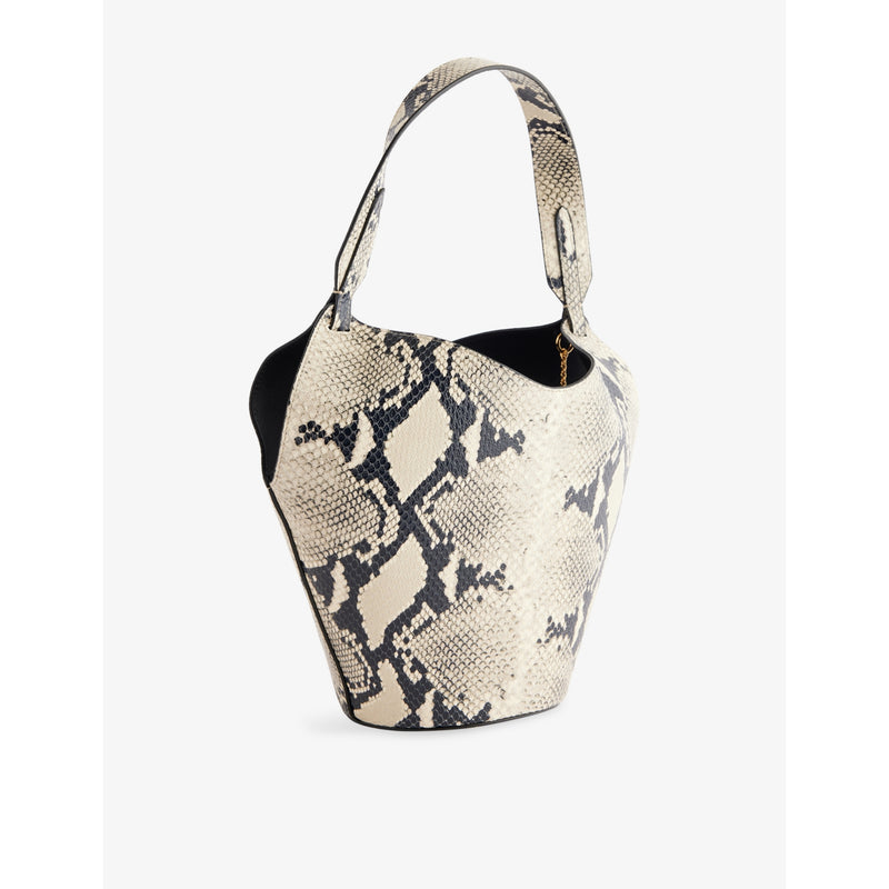 KHAITE mini python-embossed leather tote bag - British product