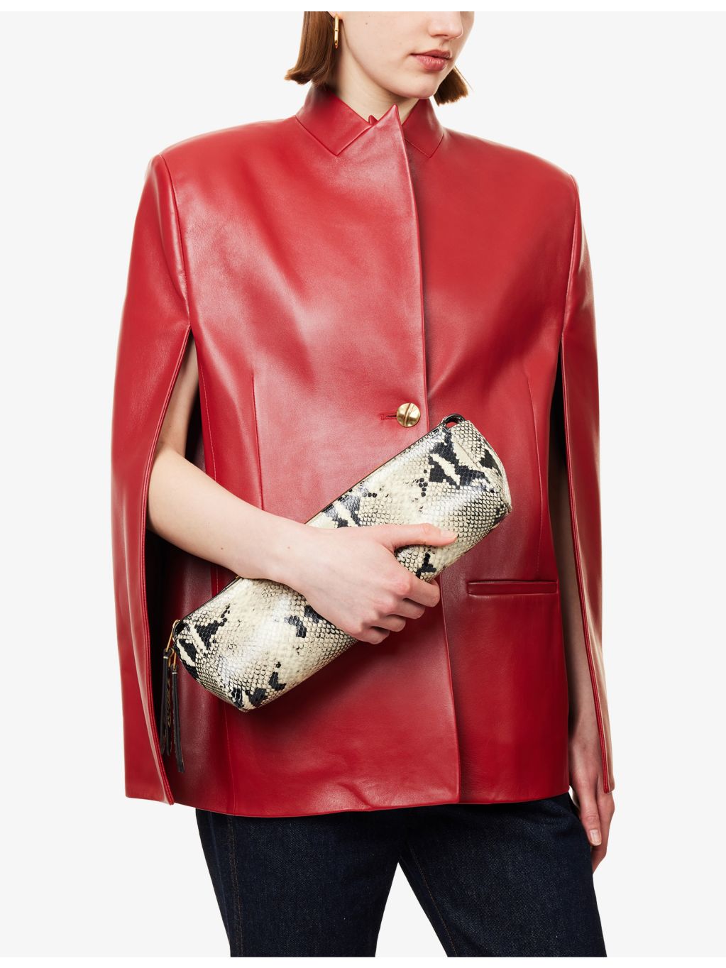 KHAITE leather clutch bag Donna 33cm, imported from the UK
