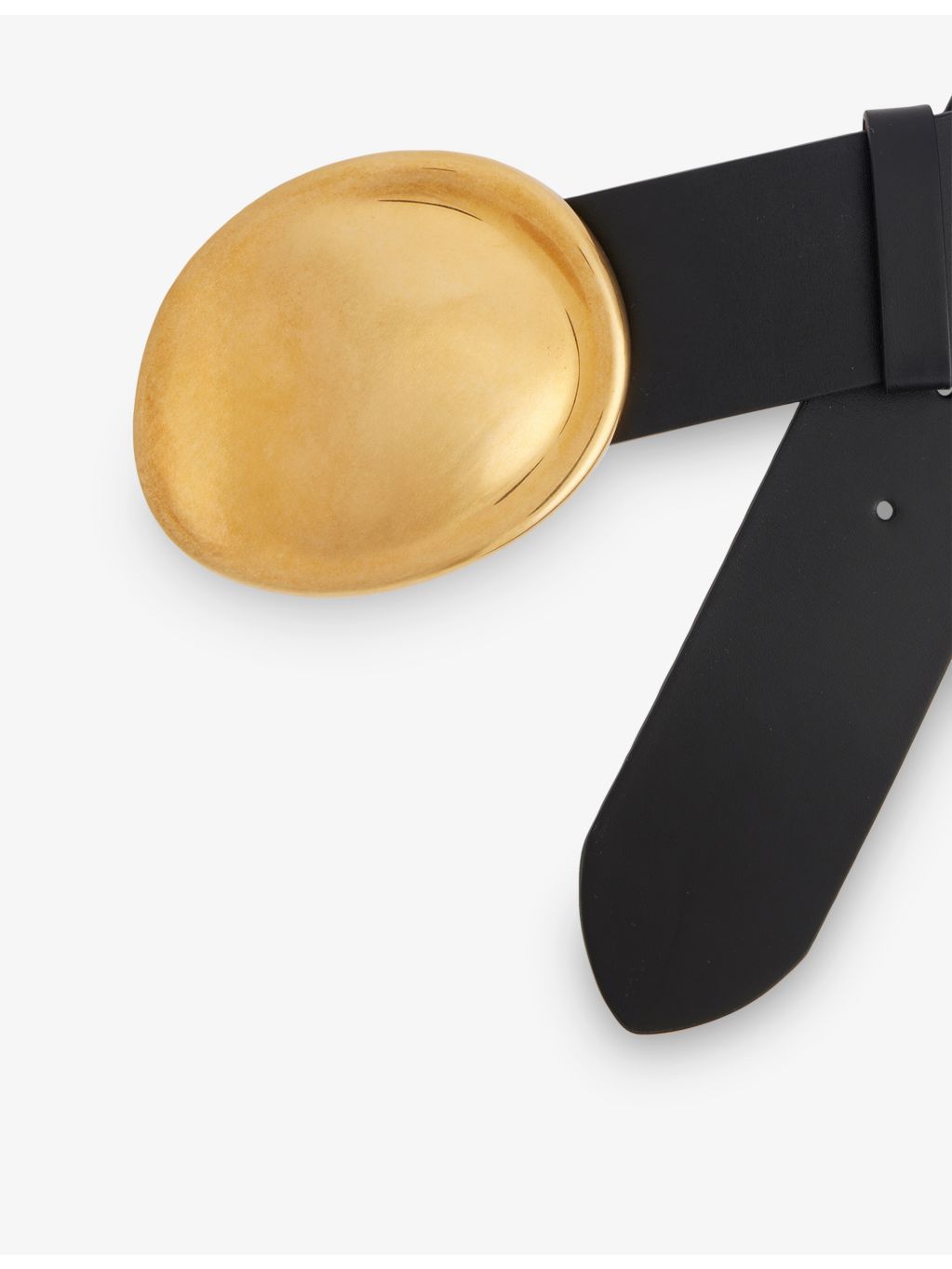 KHAITE Keefe leather belt with 18ct gold-plated brass buckle, UK version