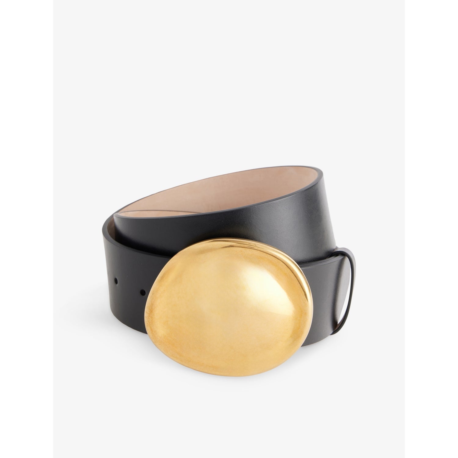 KHAITE Keefe leather belt with 18ct gold-plated brass buckle, UK version