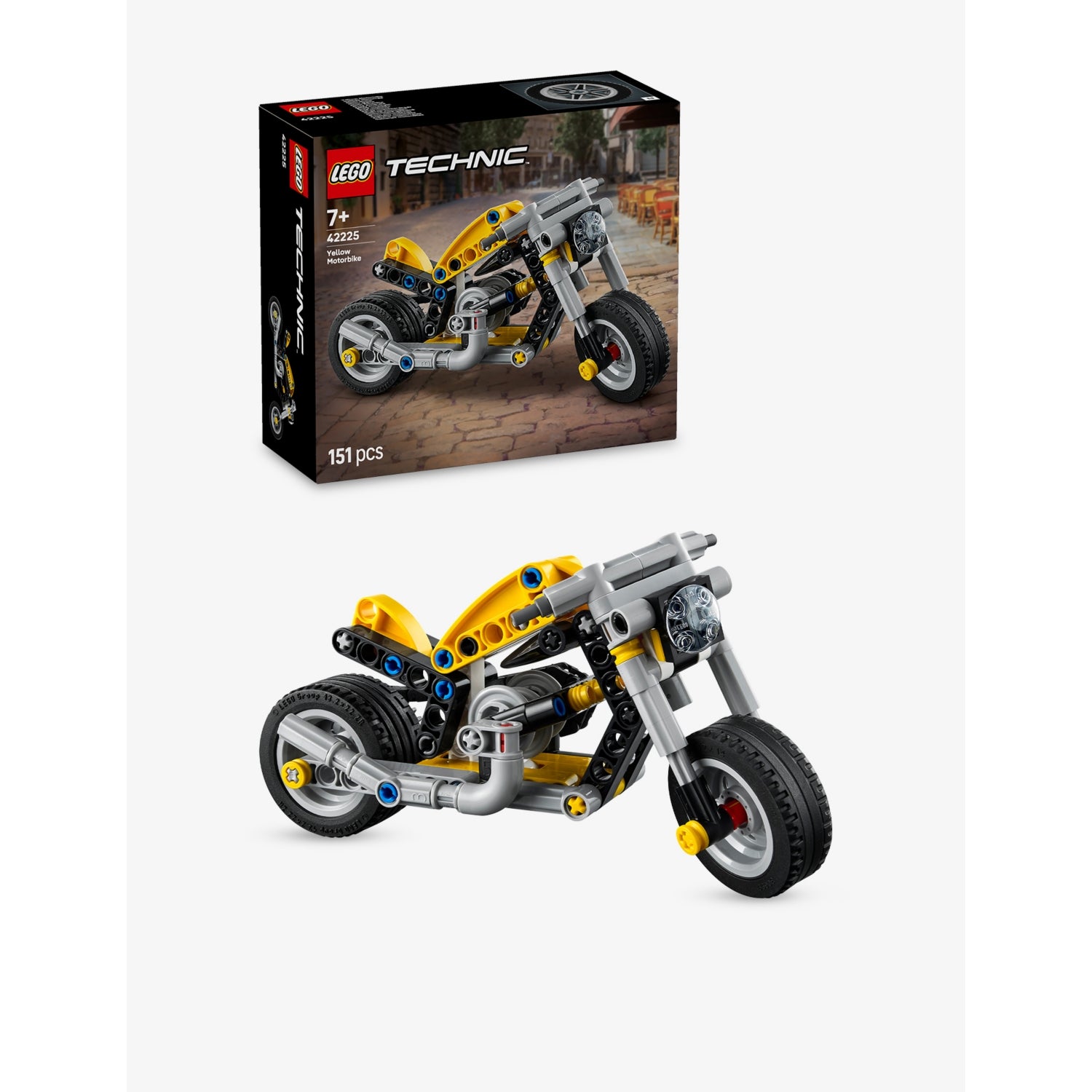 LEGO Technic yellow motorcycle toy 151 pieces (British brand)