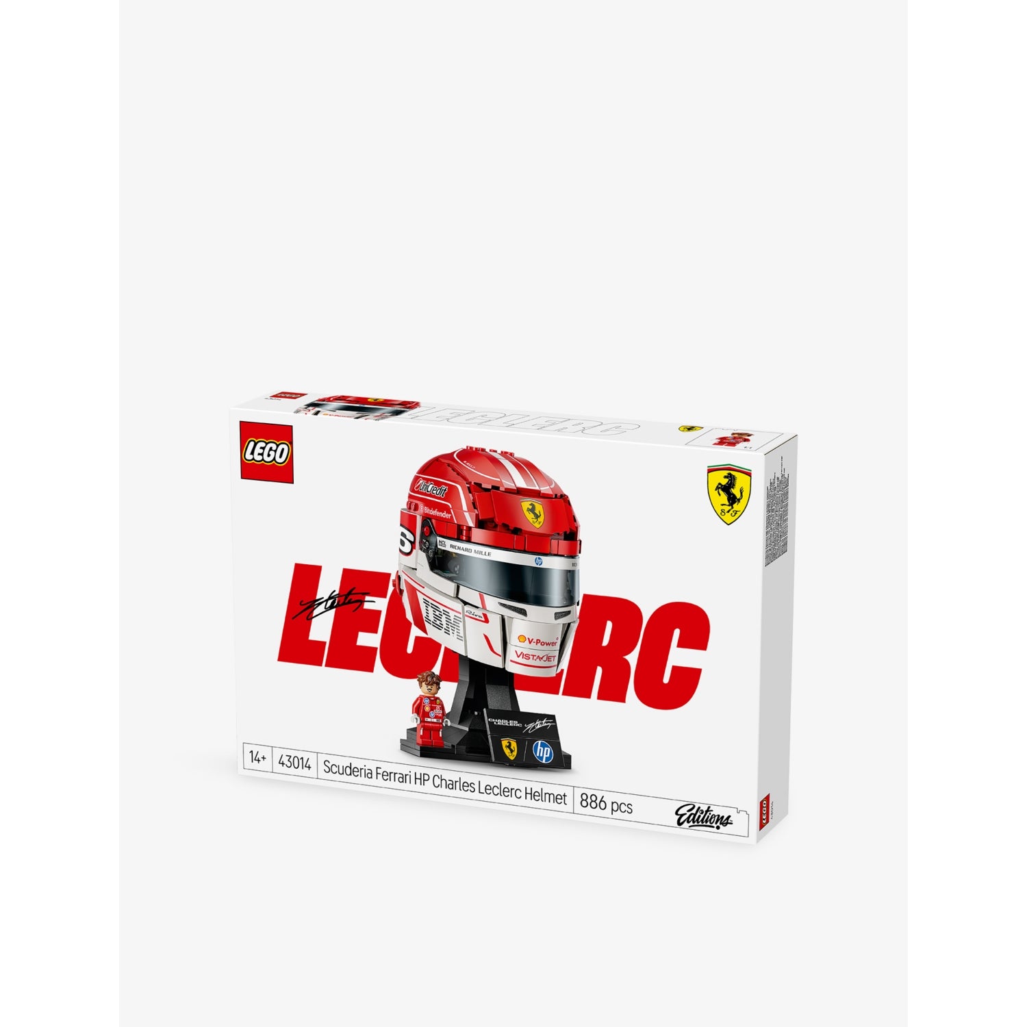LEGO Ferrari Charles Leclerc helmet building set 886 pieces (British brand)