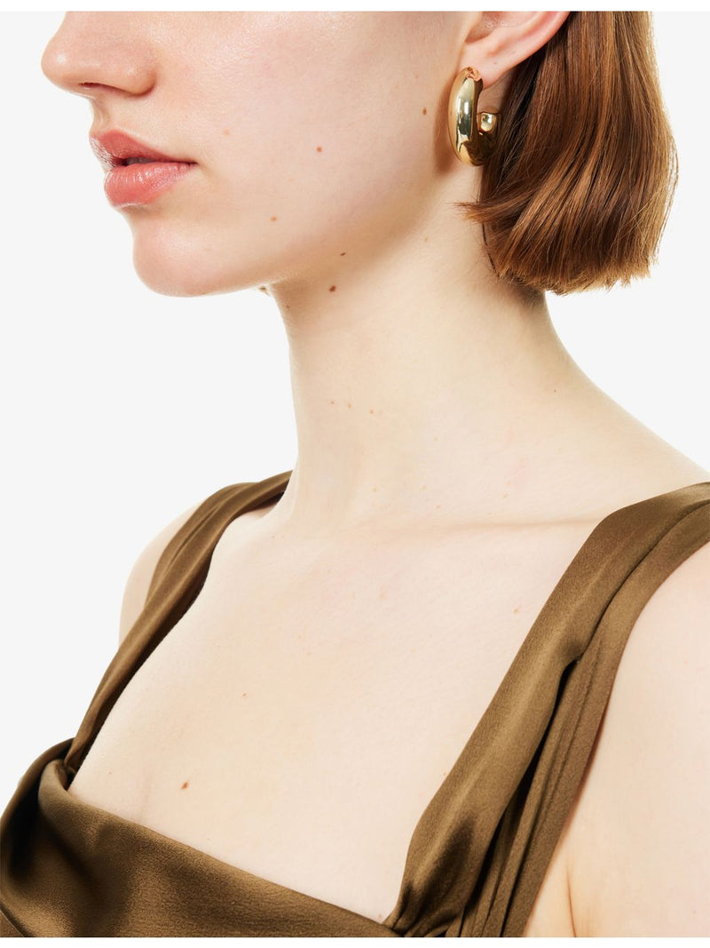 Liza Gozlan 18ct gold-plated brass hoop earrings - British product