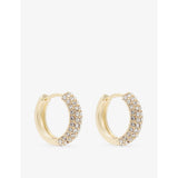 Liza Gozlan 18ct gold-plated brass huggies with crystals - British product
