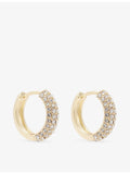 Liza Gozlan 18ct gold-plated brass huggies with crystals - British product