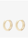 Liza Gozlan 18ct gold-plated brass huggies with crystals - British product