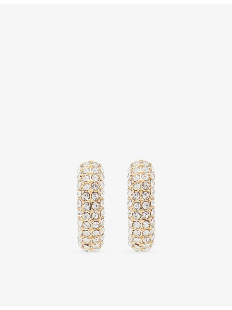 Liza Gozlan 18ct gold-plated brass huggies with crystals - British product
