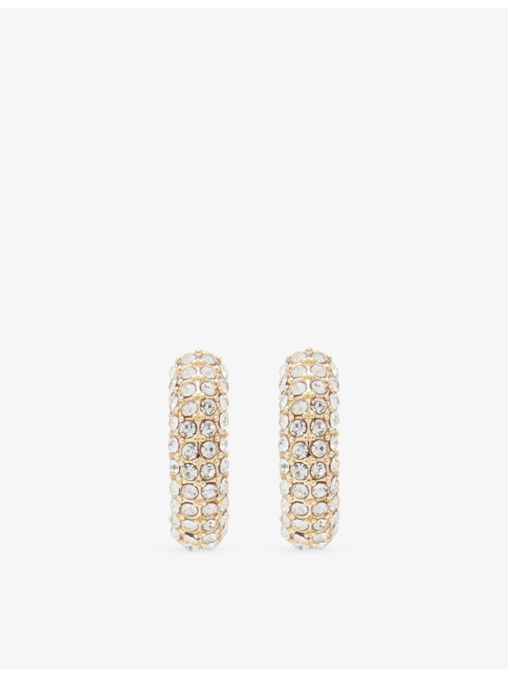 Liza Gozlan 18ct gold-plated brass huggies with crystals - British product