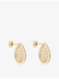 Lisa Gozlan pave teardrop earrings, gold-plated brass, imported from the UK