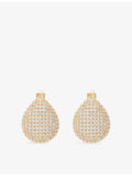 Lisa Gozlan pave teardrop earrings, gold-plated brass, imported from the UK