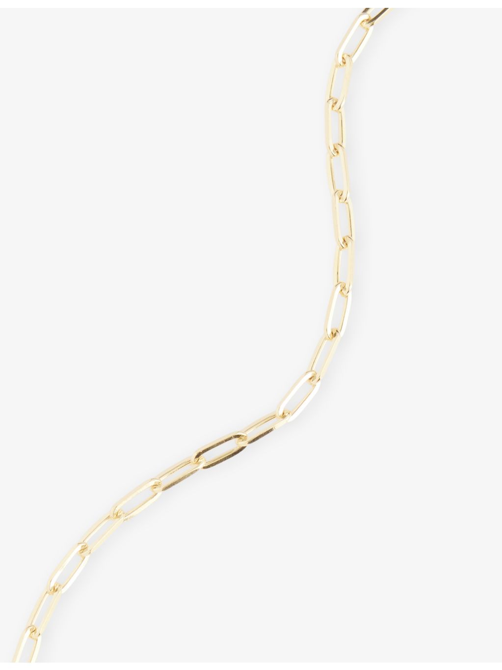 Lisa Gozlan paperclip chain necklace 46.5cm, gold plated sterling silver - British product