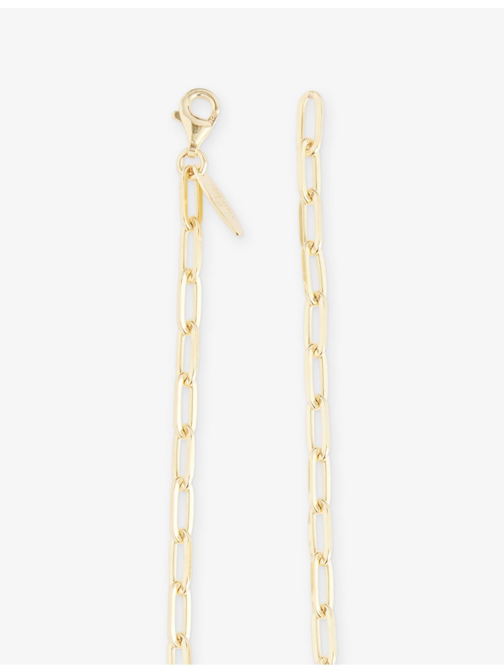 Lisa Gozlan paperclip chain necklace 46.5cm, gold plated sterling silver - British product