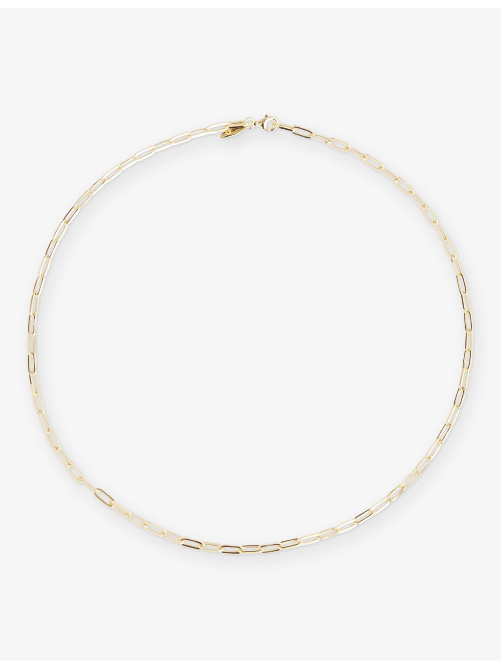 Lisa Gozlan paperclip chain necklace 46.5cm, gold plated sterling silver - British product